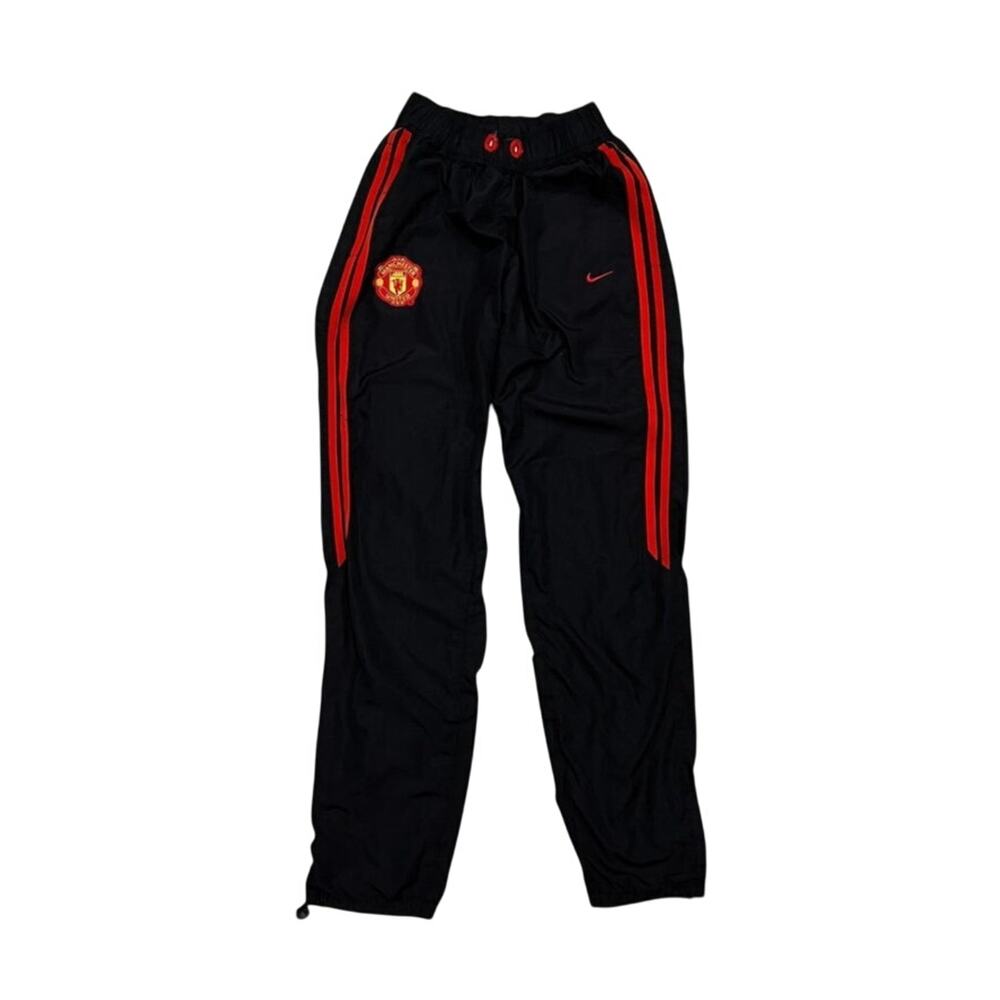 ★ Nike Manchester United Black Track Pants w/ Red Stripes & Club Logo ★